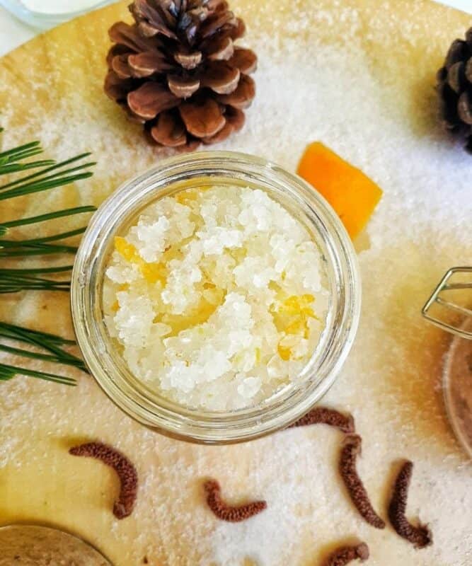 DIY orange spice sugar scrub