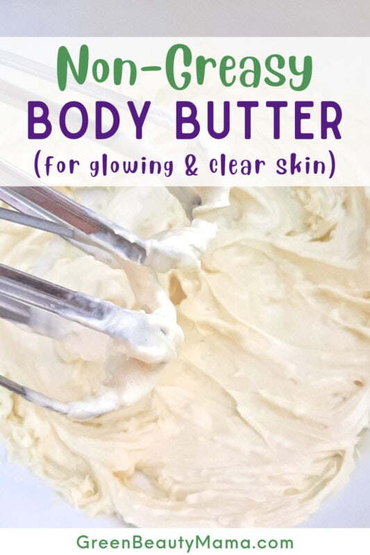 DIY non greasy body butter recipe with vanilla and tangerine