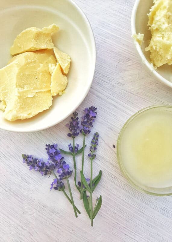 homemade lavender body butter with shea butter