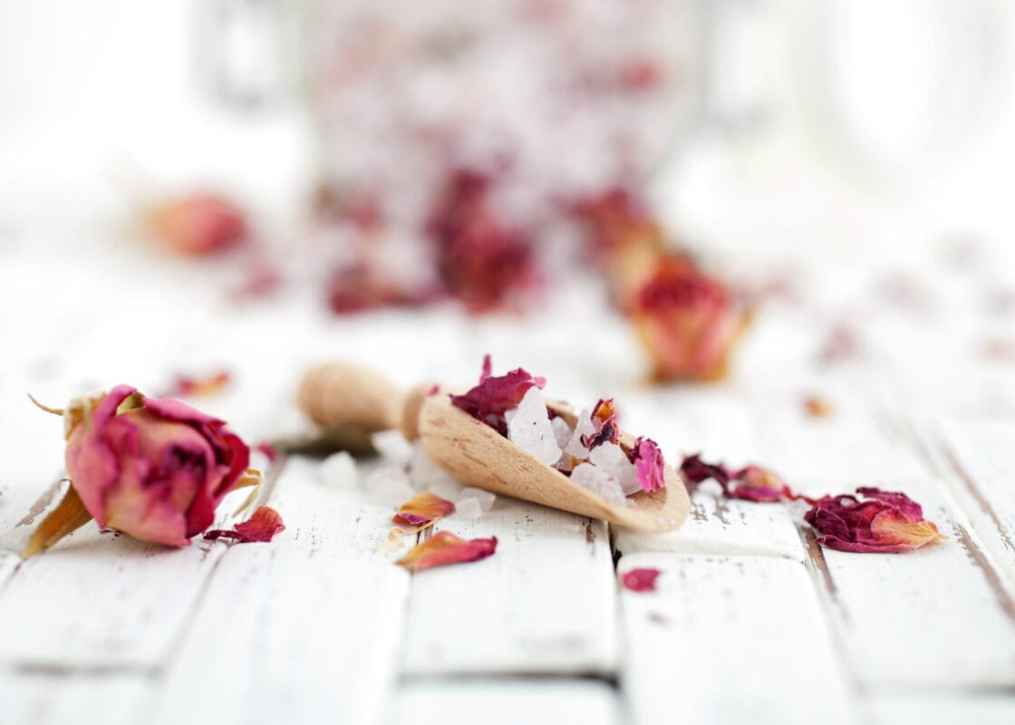 homemade bath soak recipe with roses