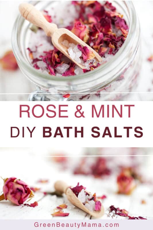 rose and mint DIY bath salts