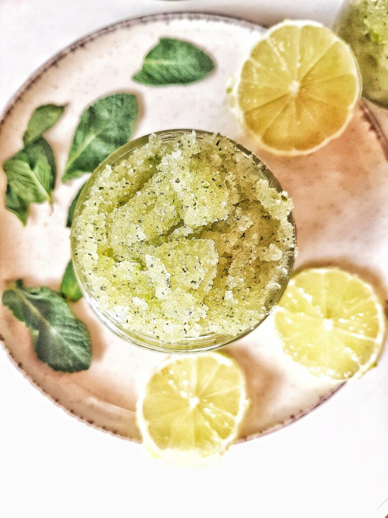 DIY mint body scrub